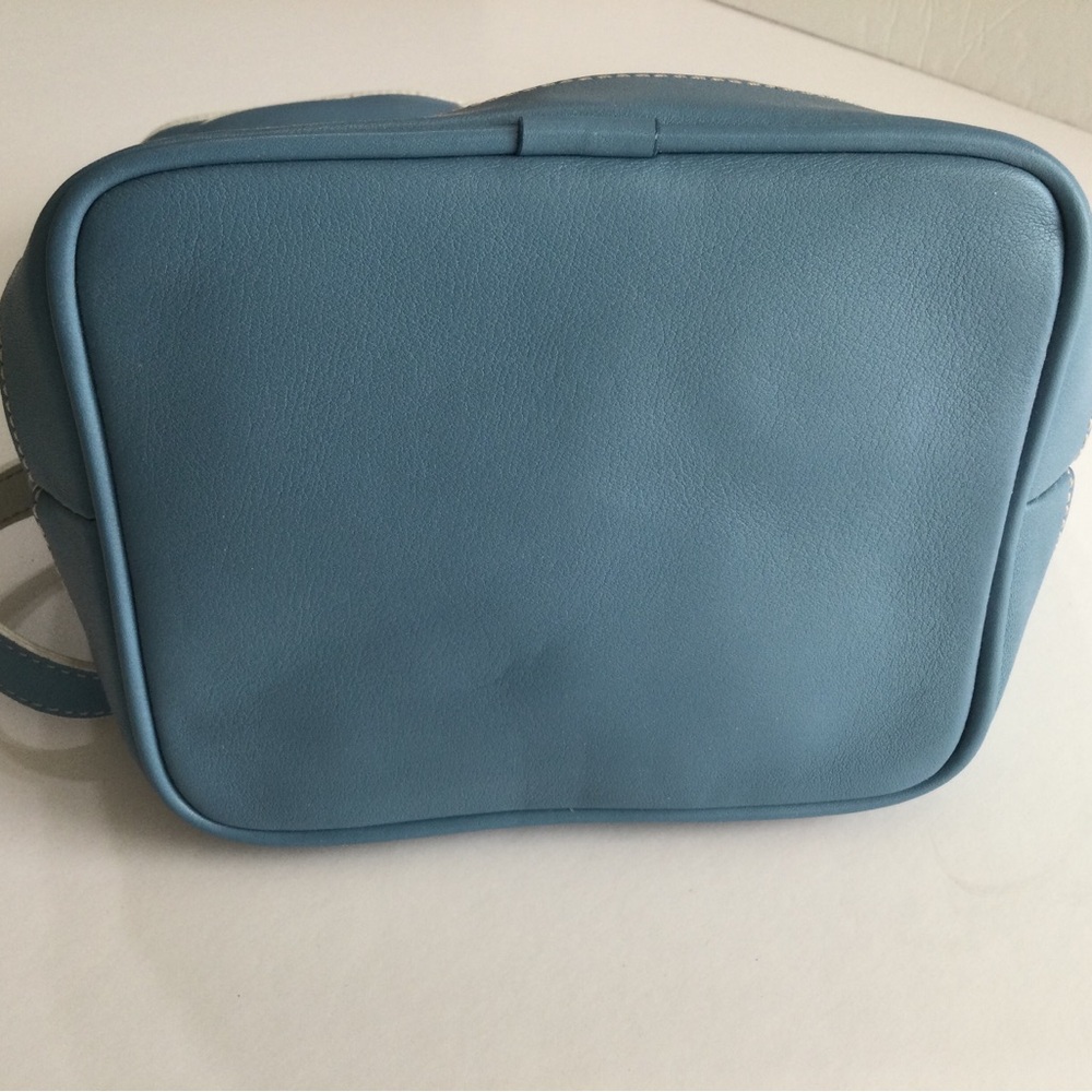 Coach Blue and White Leather Bucket Bag - Picture 5 of 12